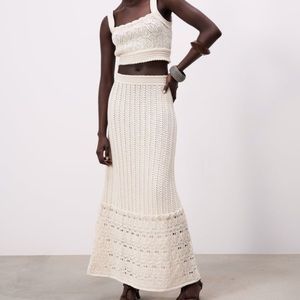 Zara Openwork knit skirt set